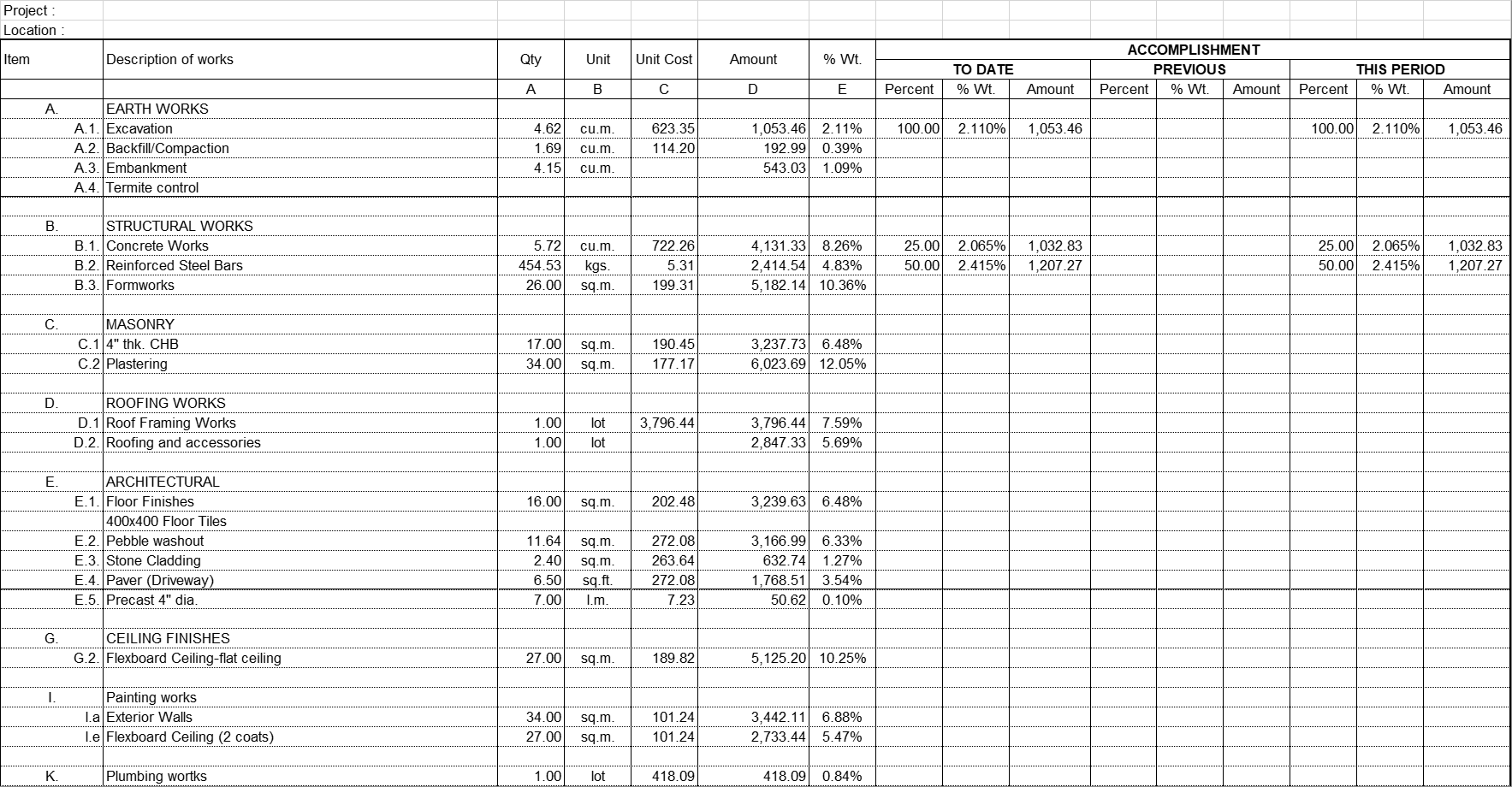 Billing format template